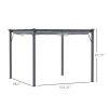 Patio Pergola: 10x10, Gray Aluminum with Retractable Canopy for Backyard Shade|