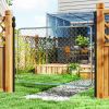Garden Gate Chain Link Fence Gate, Galvanized Steel Garden Door for Yard Entrance Way, 47.2" x 70.9", Silver