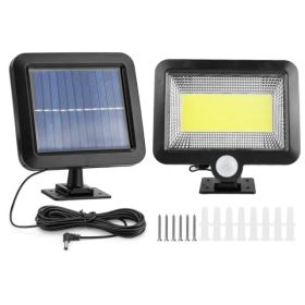 Solar Powered Wall Lights Outdoor LED Beads Motion Sensor Lamp (Option: Black)