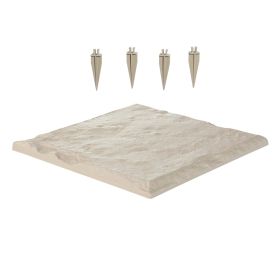Garden Stepping Stones, 4Pcs 15.5 x 15.5 in, Decorative Stepping Stones with Stakes, Weather-Resistant Plastic Pathway Pavers, Smooth Surface (quantity: 4 pcs, Color: beige)