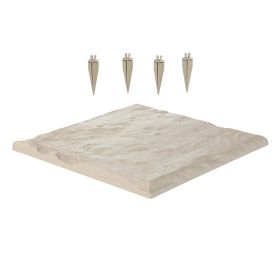 Garden Stepping Stones, 8Pcs 15.5 x 15.5 in, Decorative Stepping Stones with Stakes, Weather-Resistant Plastic Pathway Pavers, Smooth Surface (quantity: 8 pcs, Color: beige)