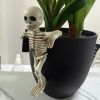 Halloween Skeleton Flowerpot Decoration, Weather Resistant Resin Garden Statue