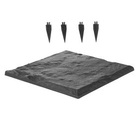 Garden Stepping Stones, 8Pcs 15.5 x 15.5 in, Decorative Stepping Stones with Stakes, Weather-Resistant Plastic Pathway Pavers, Smooth Surface (quantity: 8 pcs, Color: Gray)