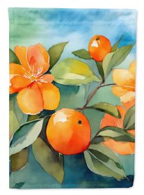 Florida Orange Blossom in Watercolor House Flag Large Porch Sleeve Pole Decorative Outside Yard Banner Artwork Wall Hanging, Polyester, House Siz (Default: Default)