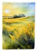 Nebraska Goldenrod in Watercolor House Flag Large Porch Sleeve Pole Decorative Outside Yard Banner Artwork Wall Hanging, Polyester, House Size