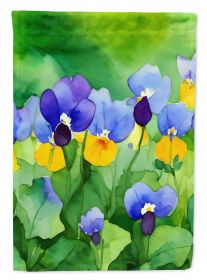 Illinois Violet in Watercolor House Flag Large Porch Sleeve Pole Decorative Outside Yard Banner Artwork Wall Hanging, Polyester, House Size (Default: Default)