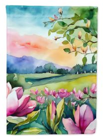 Louisiana Magnolias in Watercolor House Flag Large Porch Sleeve Pole Decorative Outside Yard Banner Artwork Wall Hanging, Polyester, House Size (Default: Default)