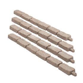 VEVOR Faux Stone Landscape Edging, 46.4 x 2.2 in Realistic Lawn Edging, Flexible Brick-Sized Garden Edging Border with Anchoring Spikes (Color: Brown, size: Small Size)