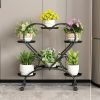 Contemporary Heart-Shaped Metal Plant Stand - Multi-Level Hanging Planter Shelf With Multiple Components