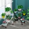 Contemporary Heart-Shaped Metal Plant Stand - Multi-Level Hanging Planter Shelf With Multiple Components